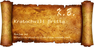 Kratochvill Britta névjegykártya